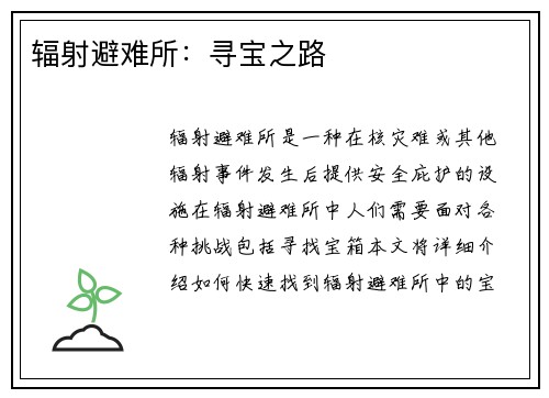 辐射避难所：寻宝之路